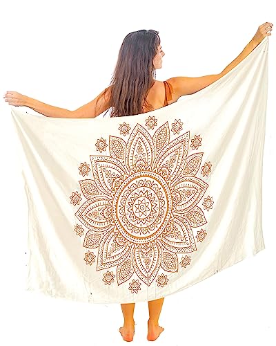 Mandala Life ART Paréo de plage pour femme - Boho Chic Cache Maillot - Sarong - Tapisserie