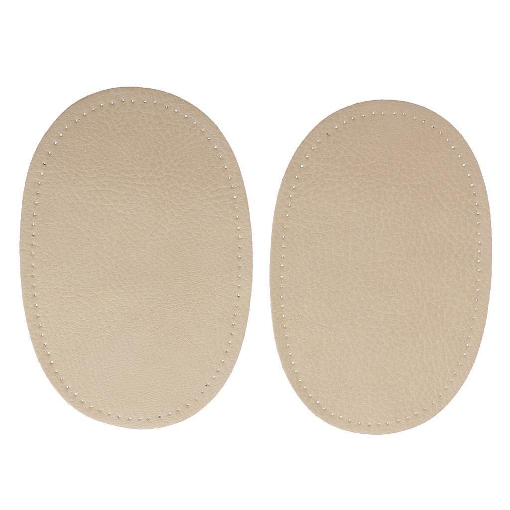 Oshhni Apply Over Knee Sewing Leather Oval Elbow Patches for The, Beige