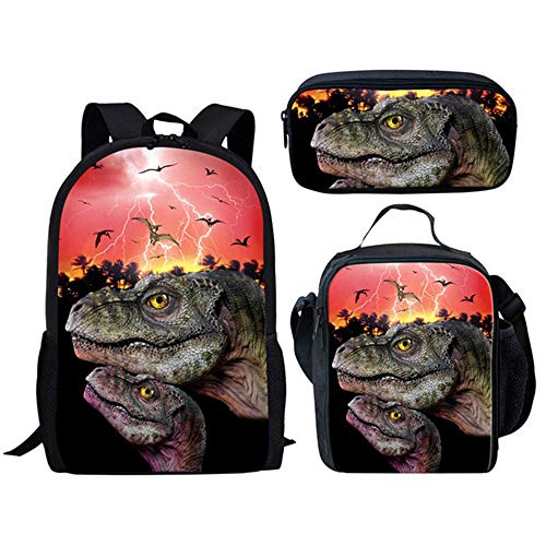 Fhdc Mochila Mochilas Escolares con Estampado De Animales 3D Hombro Dinosaurio para Adolescentes