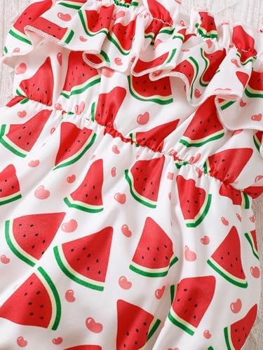 Baby Girl 2 Pack Ruffle Tie Strap Bubble Rompers One Piece Infant Outfit Newborn, Red, 3-6 Months — view 5
