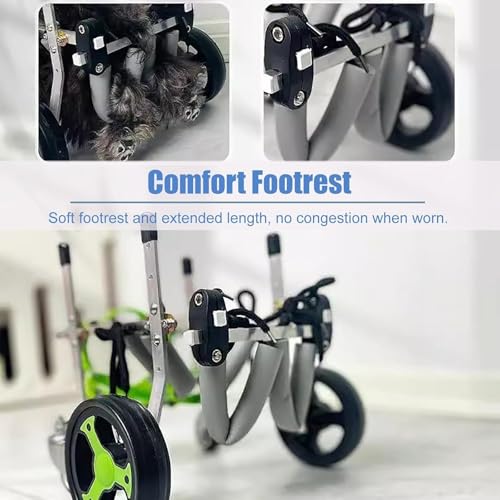 Silla de ruedas para perros ajustable, carrito de soporte completo para patas traseras 6