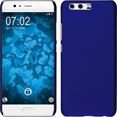 PhoneNatic Hülle kompatibel mit Huawei P10 Plus - Hülle blau gummiert Hard-case + 2 Schutzfolien