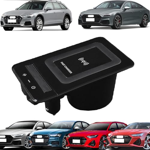 Wireless Car Charger for Audi A6 S6 Rs6 (2019-2022) A7 S7 Rs7 (2020 2022) All Models Accessory with 15w Wireless And Usb Qc3.0 Fast Charging Gift for Family