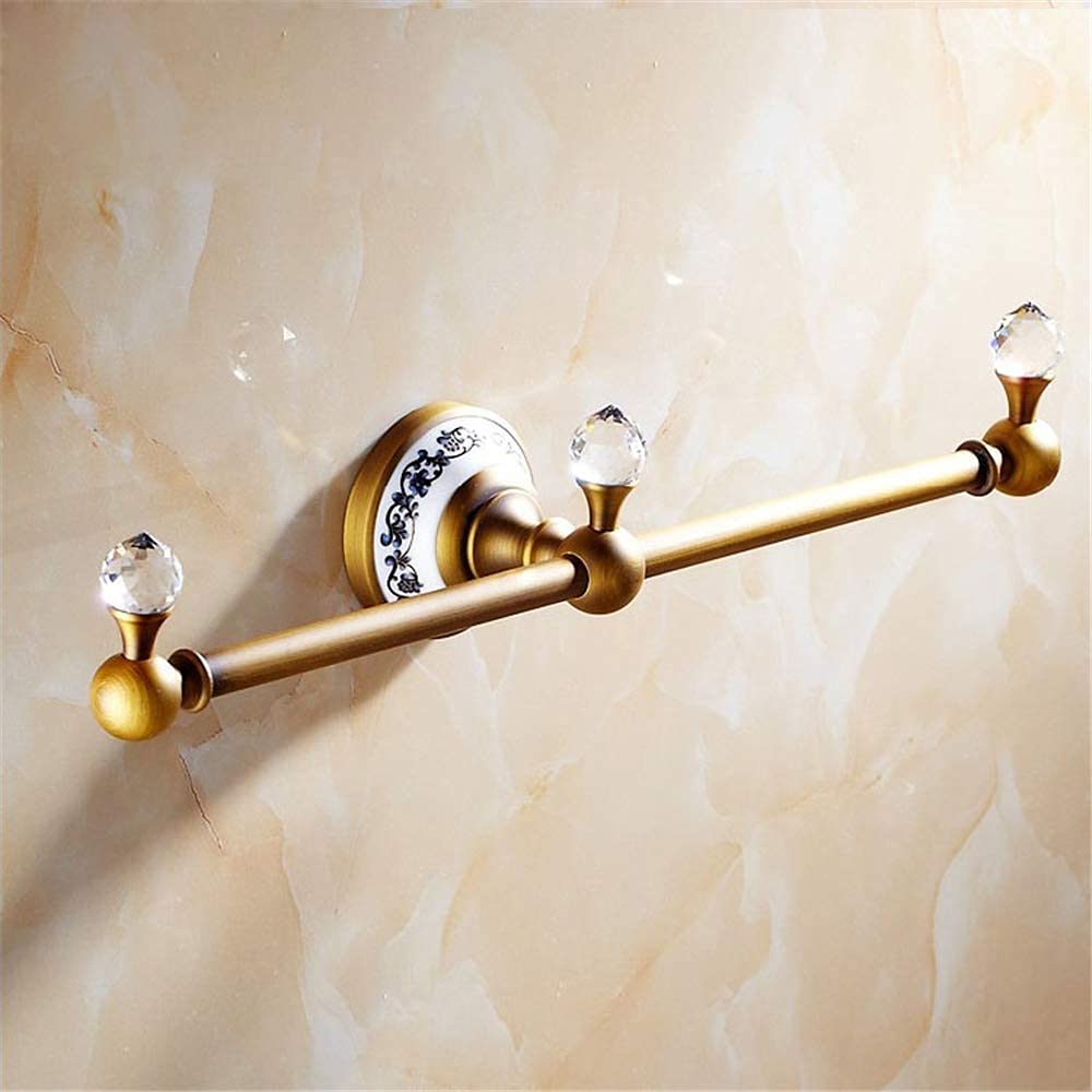 Porte-serviettes de salle de bain suspendu laiton et cristal chic