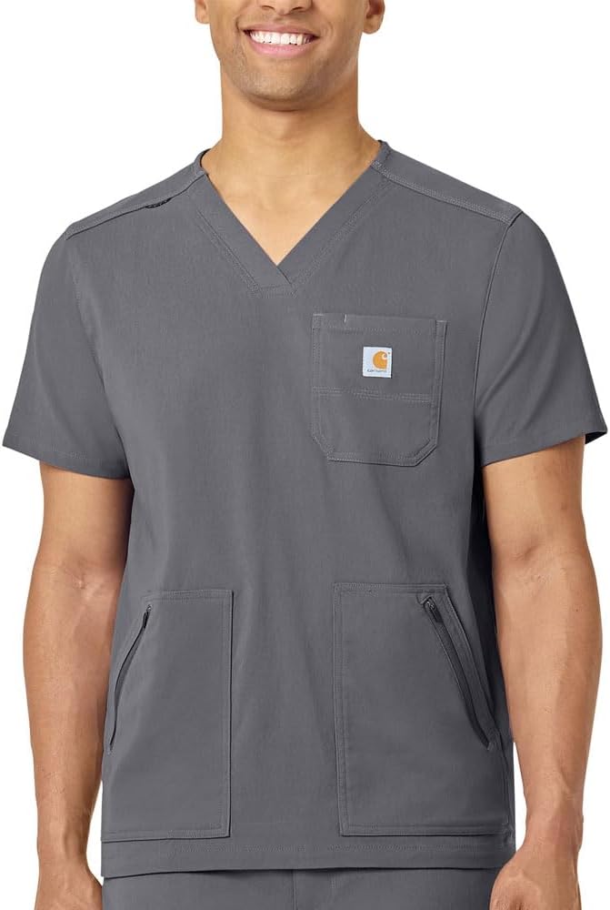 Carhartt Scrubs C15037 Men's Rugged Flex® Modern Fit 5-Pocket V-Neck To - Image 2