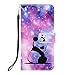 Produktbild für Samsung Galaxy S20 FE Hülle, Handyhülle Samsung Galaxy S20 FE Flip Case PU Lederhülle Schutzhülle Magnetverschluss Ledertasche mit Stander Brieftasche Tasche für Samsung Galaxy S20 FE Himmel Panda