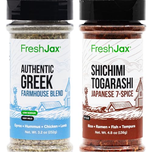 Salad Supreme Seasoning Duo: FreshJax Greek Farmhouse Mediterranean Blend and Shichimi Togarashi Japanese Seven Spice Bundle – Premium Zesty Herb and Asian Stir-Fry Spice Set image 5