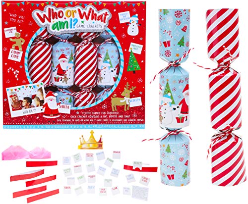 Toyland® Pack Of 6 - Who Or What Am I Game Christmas Crackers - Christmas Party Games