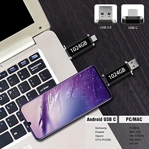 USB-C USB Flash Drive 512GB High Speed USB 3.0 Thumb Drive C for Music/TV/Video/External Storage Data, Pen Drive Memory Stick for Smartphones/PC/Galaxy/MacBook Pro (512GB)