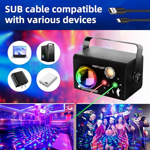 Party Lights DJ Disco Ball Light,4 Modes Sound Activated DJ Disco Light with Remote,USB Powered Dance Stage Lights for Parties,Birthday,Dance,Bar,Weddings, Wedding Show Club - image 2