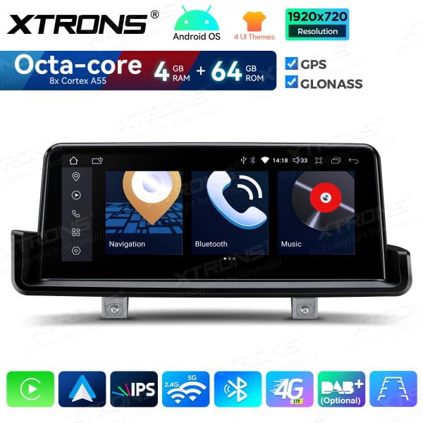 XTRONS QDB1090UNL AUTORADIO GPS do BMW E90 E91 E92 E93 Android 14 WIFI 4G Carplay 10,25"