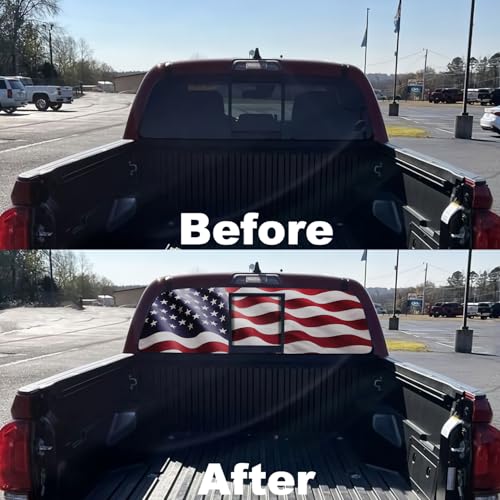 Image of Truck Decals - American Flag, 65x20in, Gift for Men, Dad, Grampa, Boyfriend