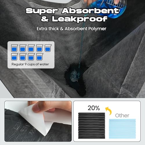 Image of Charcoal Puppy Pads X-Large 28 inchx34 inch 60 Count with Adhesive Tabs