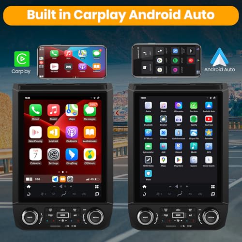 Image of 4+64G Android Radio Stereo for Ford F150 2015-2021 with 12.1inch Touch Screen Qualcomm 6125 Wireless CarPlay Android Auto DSP Bluetooth GPS Navitation