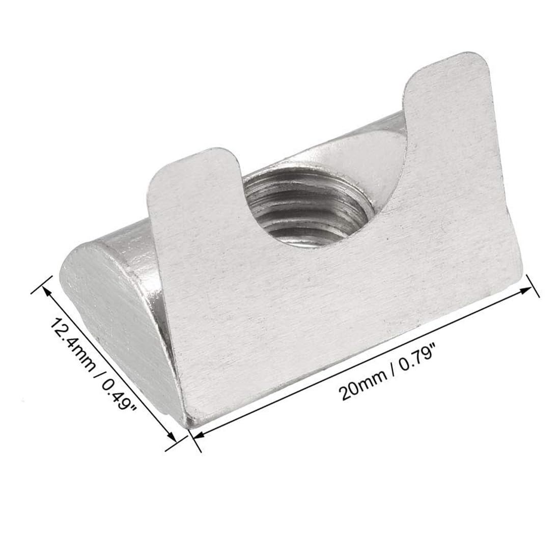 TA-VIGOR M8 Roll In Spring T Nuts Nickel Plated Carbon Steel T Slot Nuts for 3030 4040 Series Aluminium Extrusion Profiles 8mm Groove Spring Sheet T-Nut - Image 2