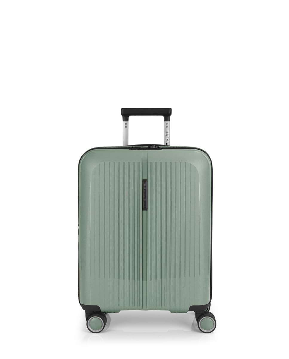 Gabol - Brooklyn rozszerzalna twarda walizka kabinowa 55x40x22/25 cm - Lekki bagaż podręczny o pojemności do 47,4 l - 4 podwójne kółka 360° i zamek TSA - Hiszpański design - Zielony
