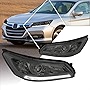 LED DRL Projector Headlight Assembly Compatible with Honda Accord 13-15 | Headlamps with Smoked Lens Clear Corner