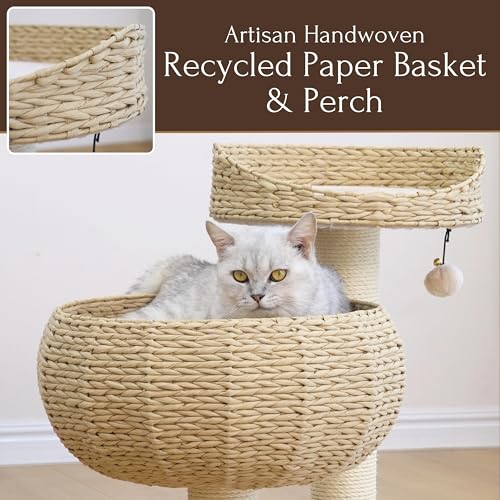 Árbol para Gatos Moderno PetPals con Rascadores y Cama Beige miniatura 6