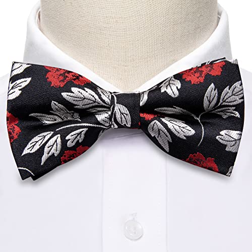 Image of YOHOWA Mens Bow Tie Set Paisley Coloful Pre-tied Bowties Adjustable with Handkerchief Cufflinks Wedding Prom Party