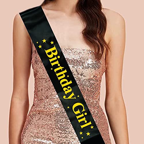 Image of DECOFY Birthday Sash & Crown Set - Princess Queen Tiara with Sash for Girls & Women, Suitable for All Age Groups, Birthday Party Accessories, Stylish & Reusable Celebration Wear