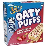LCMs Oaty Puffs Strawberries and Cream Snack Bars 6 Pack