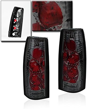 Tail Brake Lights Rear Lamps Smoke Compatible with 1988-1998 Chevy C1500 C2500 C3500 Pickup | GMC Sierra