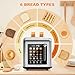 2 Slice Toaster Touch Screen, Stainless Steel Toasters Digital Timer 2 Slot Toasters, 8 Shade Settings 6 Bread Types for Bagel, Cancel, Defrost（Stainless Steel）
