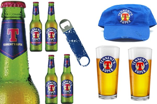 N. 2 Bicchieroni 40 cl BIRRE Tennent\'s Super CON GADGET OMAGGI