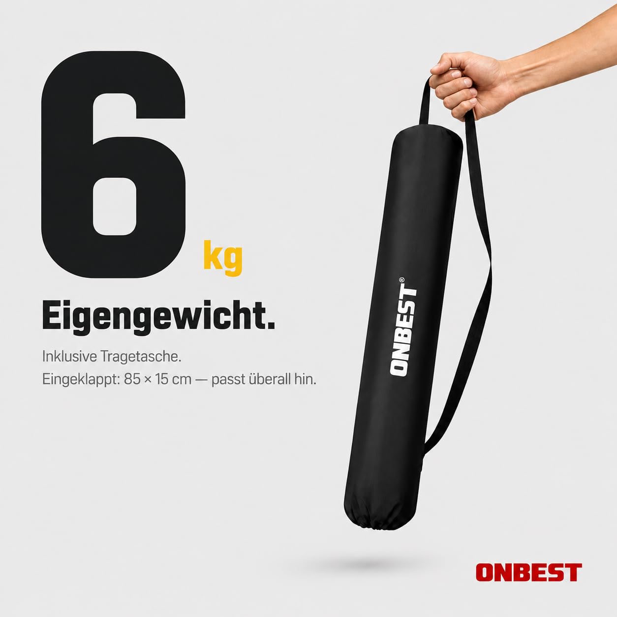 Onbest Campingtisch klappbar – Alu-Klapptisch für 2 Personen | Leichter Campingtisch mit Netztasche und Tragetasche – für Camping, Garten, Angeln, Outdoor, Picknick und Festival