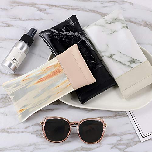 Vemiss 3 PACK Eyeglasses Pouch Squeeze Top Sunglasses Case with 3 Sets Cleaning Cloth - Thumbnail 2