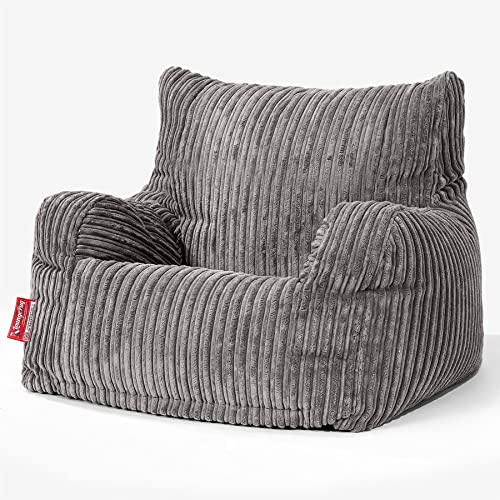 Lounge Pug, Sitzsack Ohrensessel, Cord Schiefergrau