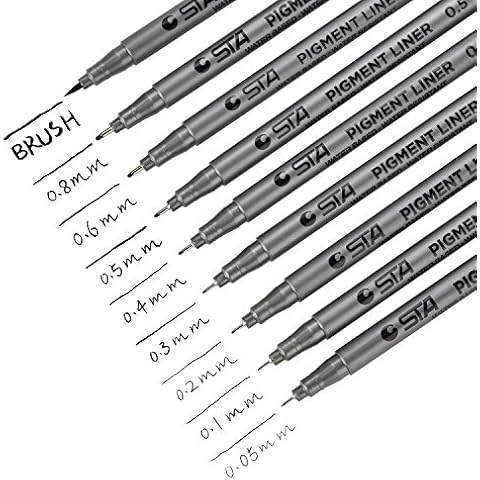 DealKits 9 Fineliner Stifte, Wasserdicht Pigmentliner Set Zum Skizzieren Cover