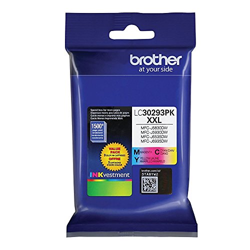 Limited Stock Brother LC30293PK XXL High yield Ink Cartridge Set of Cyan, Magenta Yellow in Retail Packing