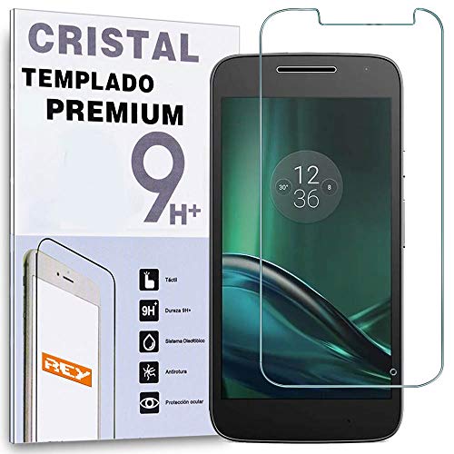 REY Protector de Pantalla para Motorola Moto G4 Play, Cristal Vidrio Templado Premium