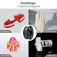 FLASHFORGE PLA 3D-Druck-Filament, 1,75 mm und 1 kg Spule für die Creator-Serie (weiß) – Ansicht 4