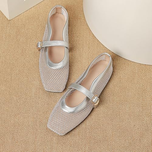 Womens Mesh Ballet Flats Fishnet Comfortable Mary Jane Flat Shoes Dressy Casual Ballerina Walking Flat Shoes2