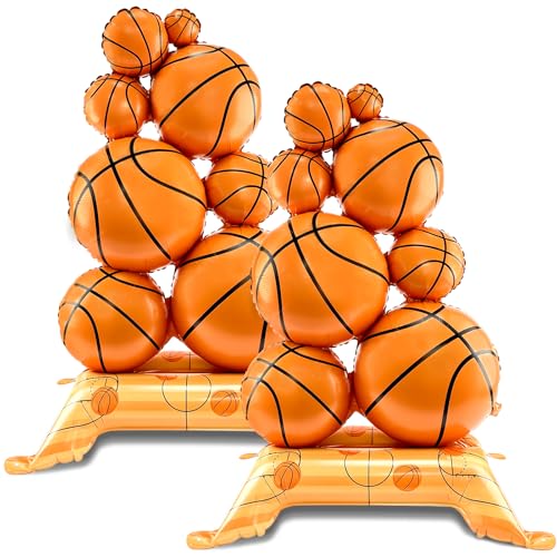 Self Standing Basketball Balloons 2 Pcs 59in Basketball Party Decorations