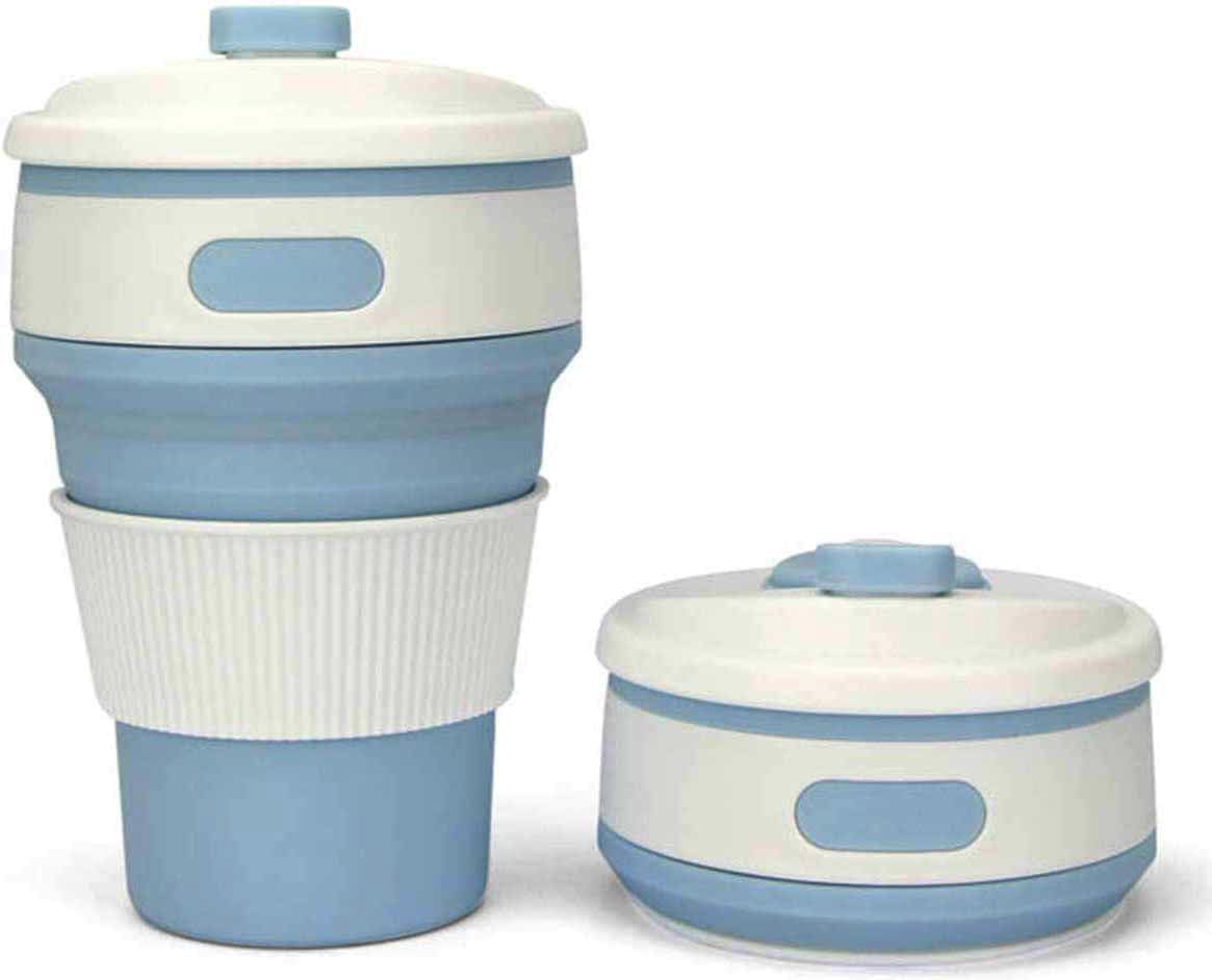 MINNESOTA Collapsible Coffee Cup Silicone with Lid, BPA Free Silicon Foldable Reusable Portable Leak Proof Coffee Mugs, Drinking Cup for Office, Travel, Sports, Picnic, etc. 350ML - Random Color