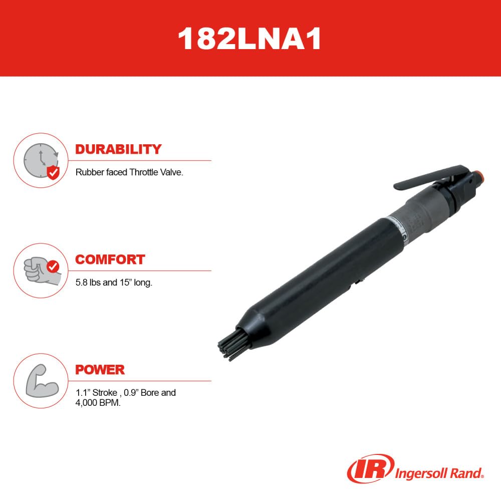 Ingersoll Rand Ingersoll-Rand, 182LNA1, Needle Scaler, 1-1/16 In. Stroke, 13.0 CFM
