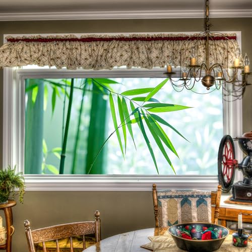 Película para ventana BlissYard con hojas verdes 39.3×17.7 pulgadas miniatura 1