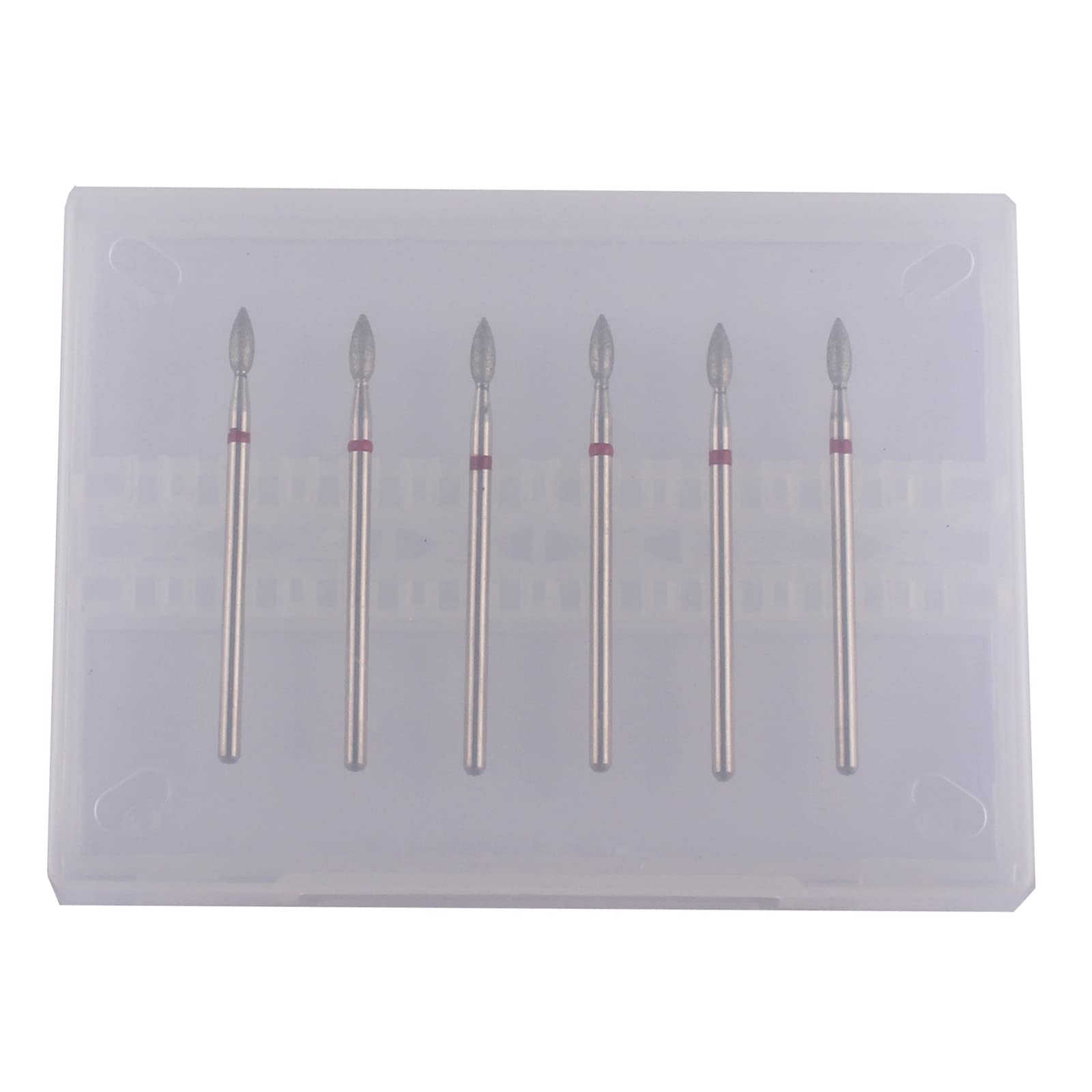 Juego de brocas para cutícula de diamante en forma de llama, 6 piezas, kit de brocas de manicura Pro Dry de 3/32 4