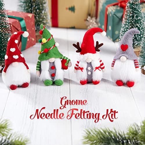 UnityStar Needle Felting Kit, Needle Felting Starter Kit with Basic Felt Tools, Christmas Gnome Needle Felting Kit for Beginners, DIY Wool Needle Felting Supplies for Christmas Festival Crafts