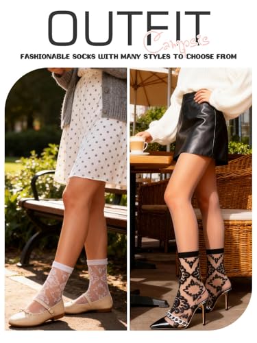 Image of Campsis Women Sheer Socks Sheer Ankle Socks for Women and Girls