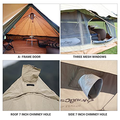 Carpa de lona KingCamp Bell Yurt con estufa, impermeable miniatura 4