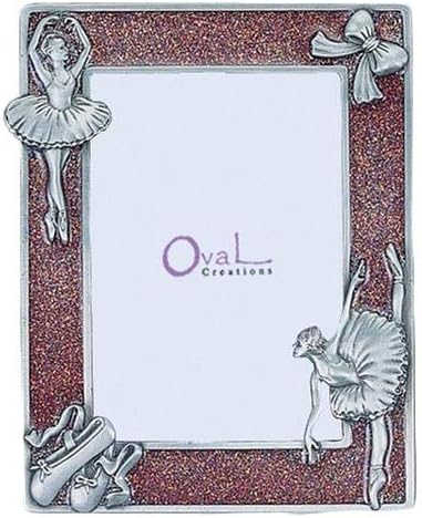 Ballerina Picture Frame, Red Glitter, 3.5" x 5"