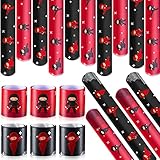 Ninjas Slap Bracelets for Kids Ninjas Party Supplies Decorations Warrior Slap Bracelet Interactive Wrist Slap Bracelet for Boys Birthday Party favors School Classroom Treats, Black, Red (24 Pieces)