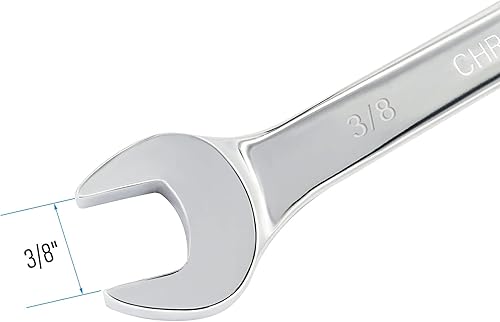 Miniatura 4 de FOCMKEAS Llave combinada de trinquete de 38 pulgadas SAE 72 dientes 12 puntos de trinquete de caja de trinquete terminada y extremo abierto