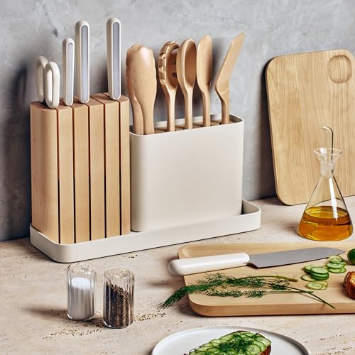 image for Caraway 14-Piece Kitchen Prep Set - Kitchen Knife Set & Wooden Utensil