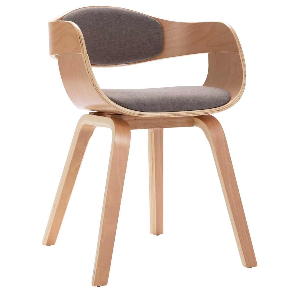 Esszimmerstühle 2 STK Bugholz mit Taupe Stoffbezug gepolstert Armlehnstuhl ergonomisch robust Sitzmöbel für Essbereich Küche Wohnzimmer Gästezimmer