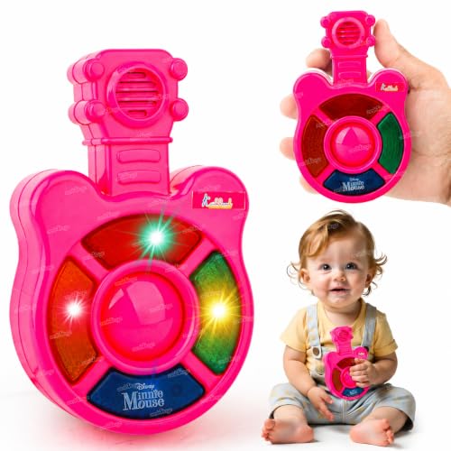 Image of Zest 4 Toyz Musical Guitar Toy for Kids with Colorful LED Lights and Sound Toy Battery Operated Baby Toys Musical Instrument Toys Birthday Gift for Kids Boys & Girls - Dark Pink
